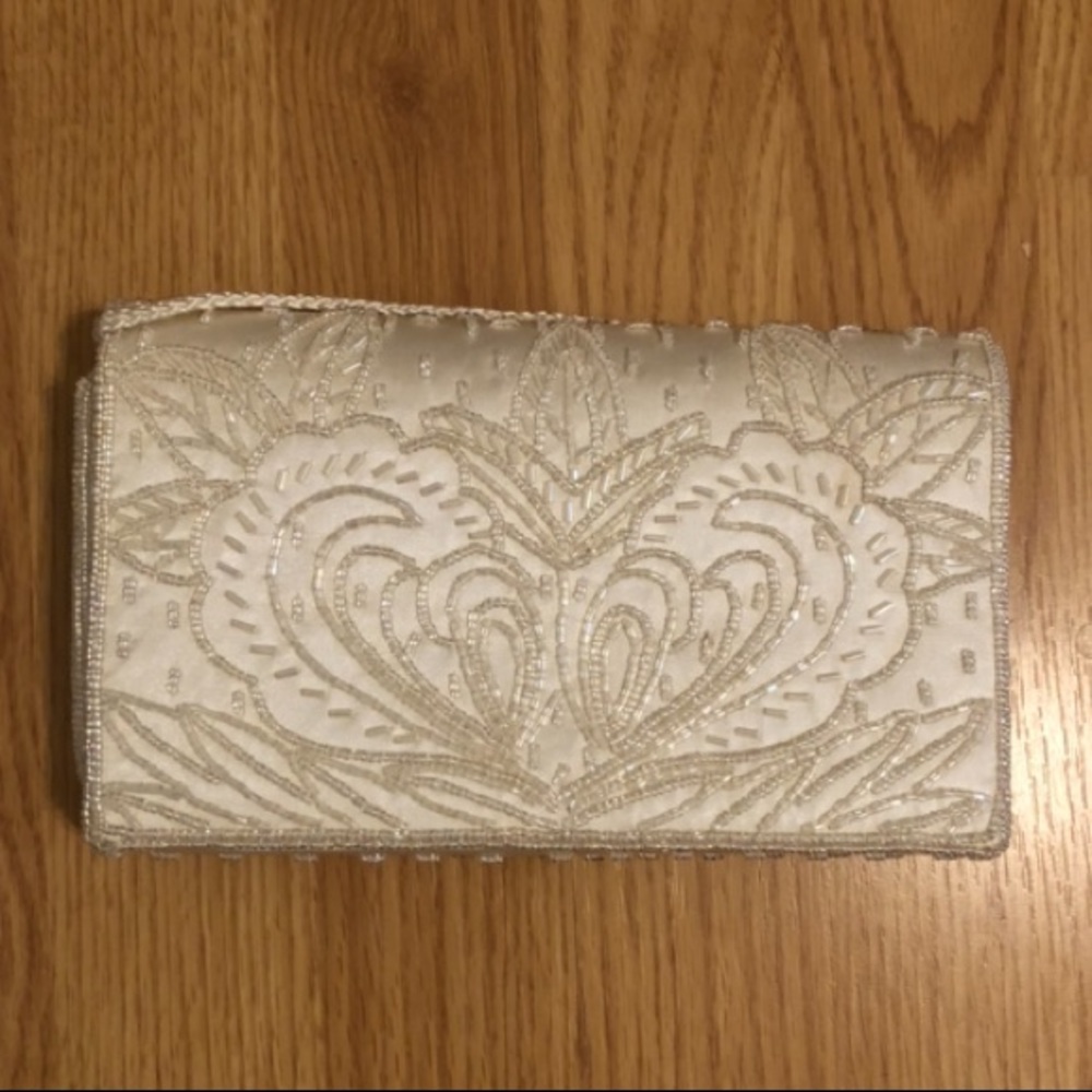 VTG Satin Beaded Evening Bag/Clutch